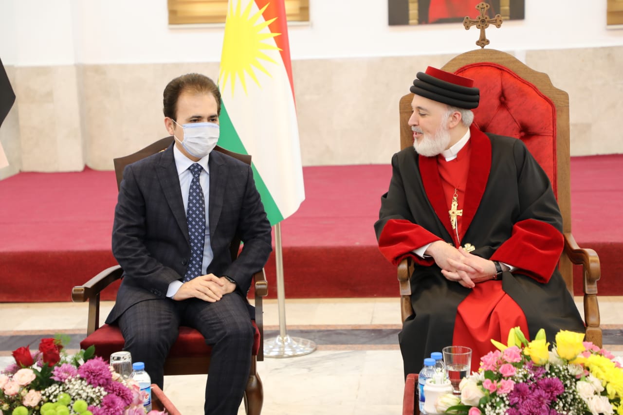 بەنوێنەرایەتی سەرۆکی حكومه&zwnj;ت وه&zwnj;زیری ئه&zwnj;وقاف سەردانی کەنسیەی ماریۆحەننا دەکات